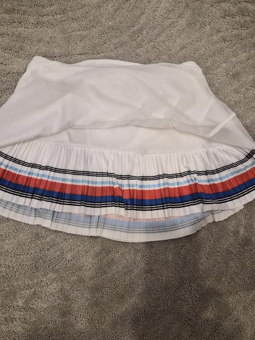 Lucky in Love White Tennis Tank And Skirt with Multicolor Pleated Hem - Small - Picture 3 of 13